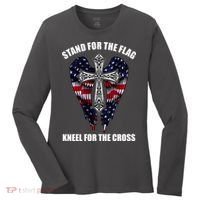 Stand For the Flag Kneel for the Cross USA Eagle Wings Women's Long Sleeve Shirt thumb 0