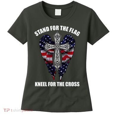 Stand For the Flag Kneel for the Cross USA Eagle Wings Women's T-Shirt