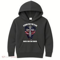 Stand For the Flag Kneel for the Cross USA Eagle Wings Kids Hoodie thumb 0