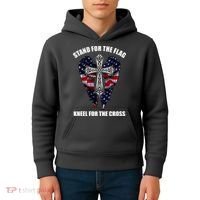 Stand For the Flag Kneel for the Cross USA Eagle Wings Kids Hoodie thumb 4