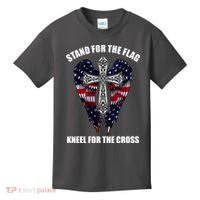 Stand For the Flag Kneel for the Cross USA Eagle Wings Kids T-Shirt thumb 0