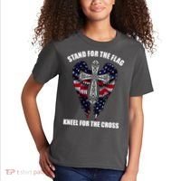 Stand For the Flag Kneel for the Cross USA Eagle Wings Kids T-Shirt thumb 2