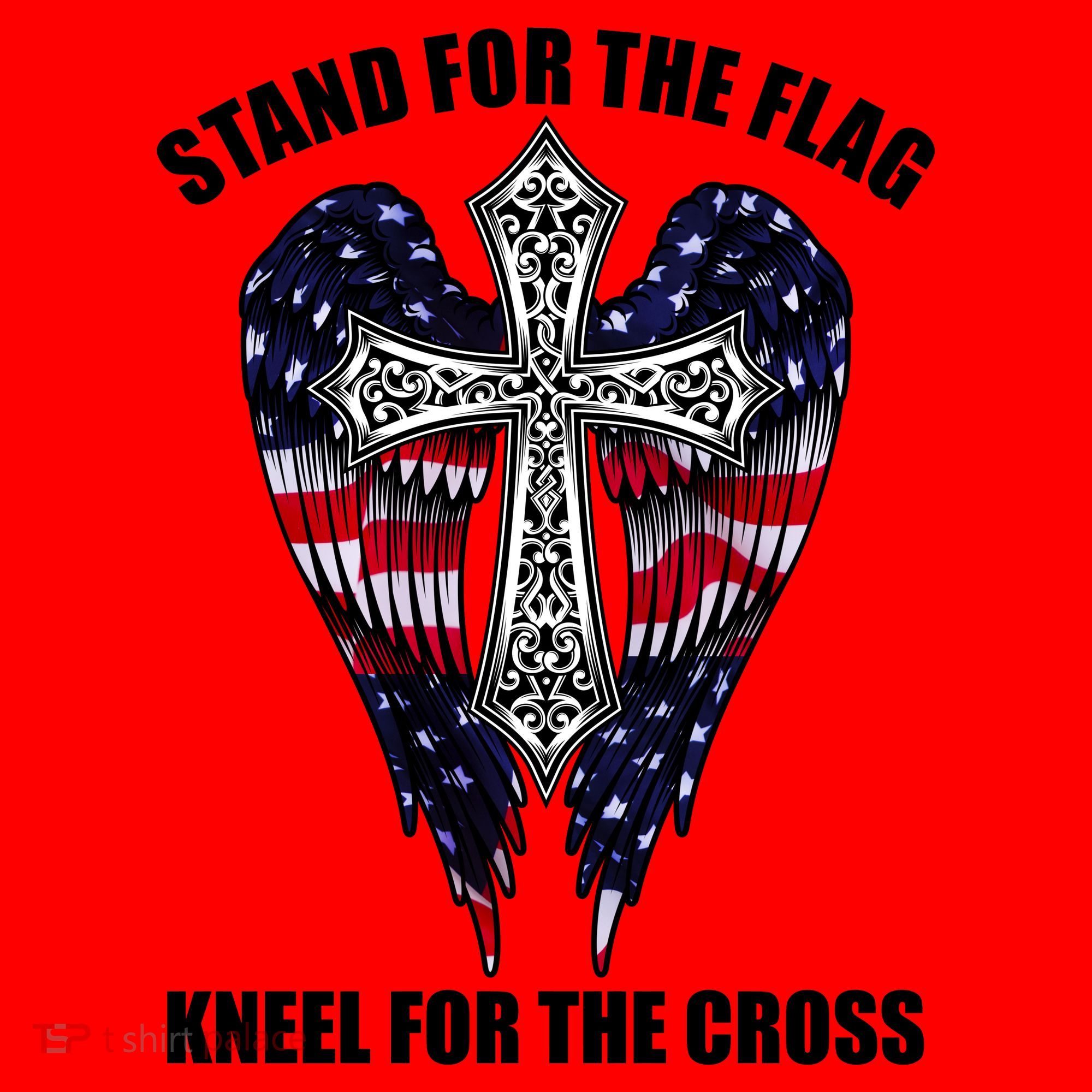 Stand For the Flag Kneel for the Cross USA Eagle Wings Santa Hat