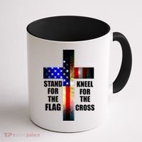 Stand For the Flag Kneel for the Cross USA FLAG Coffee Mug thumb 1