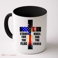 Stand For the Flag Kneel for the Cross USA FLAG Coffee Mug thumb 0