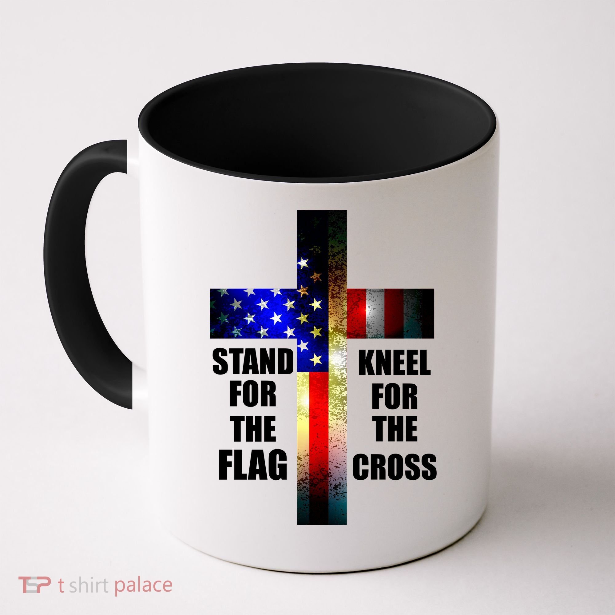 Stand For the Flag Kneel for the Cross USA FLAG Coffee Mug