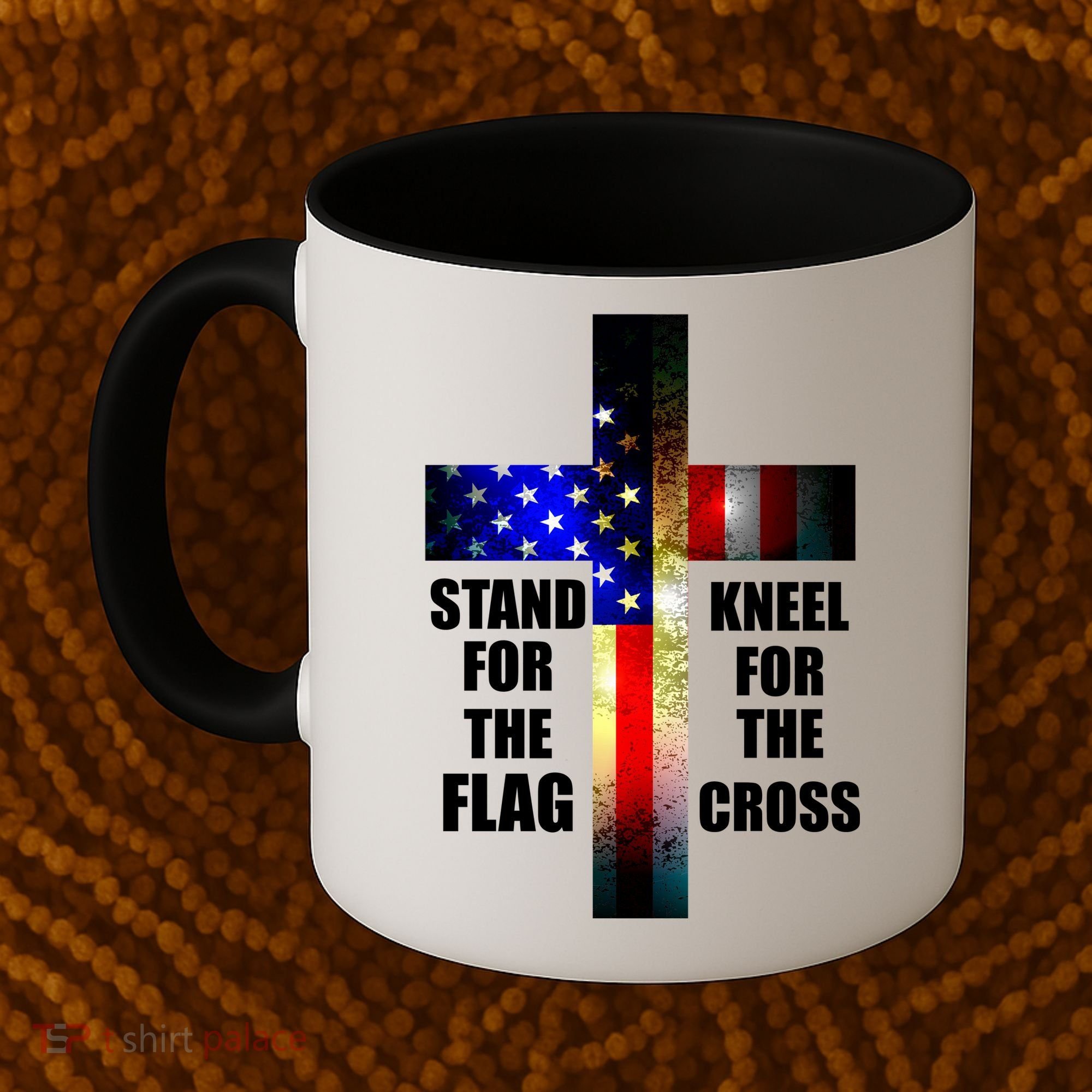 Stand For the Flag Kneel for the Cross USA FLAG Coffee Mug