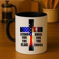 Stand For the Flag Kneel for the Cross USA FLAG Coffee Mug thumb 4