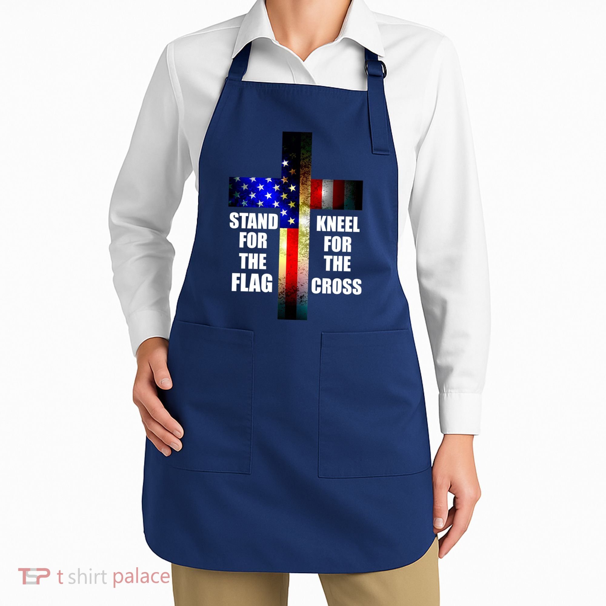 Stand For the Flag Kneel for the Cross USA FLAG Apron