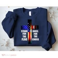 Stand For the Flag Kneel for the Cross USA FLAG Sweatshirt thumb 2