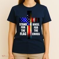 Stand For the Flag Kneel for the Cross USA FLAG T-Shirt thumb 4