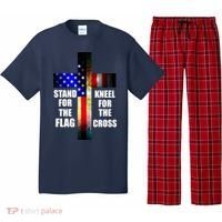 Stand For the Flag Kneel for the Cross USA FLAG Pajama Set thumb 0