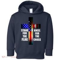 Stand For the Flag Kneel for the Cross USA FLAG Toddler Hoodie thumb 0