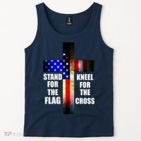 Stand For the Flag Kneel for the Cross USA FLAG Tank Top thumb 2