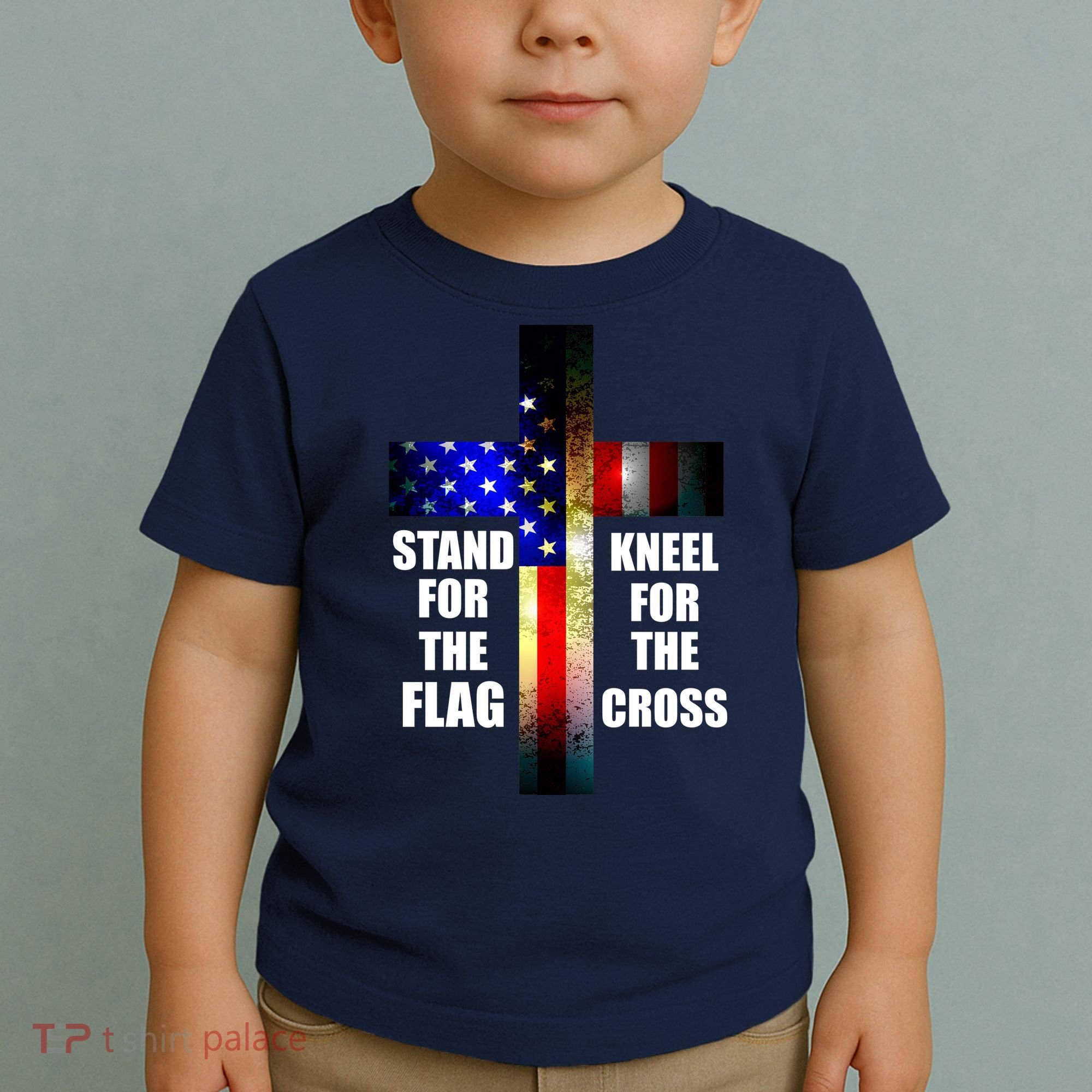 Stand For the Flag Kneel for the Cross USA FLAG Toddler T-Shirt