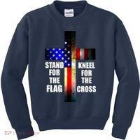 Stand For the Flag Kneel for the Cross USA FLAG Kids Sweatshirt thumb 0