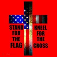 Stand For the Flag Kneel for the Cross USA FLAG Santa Hat thumb 1
