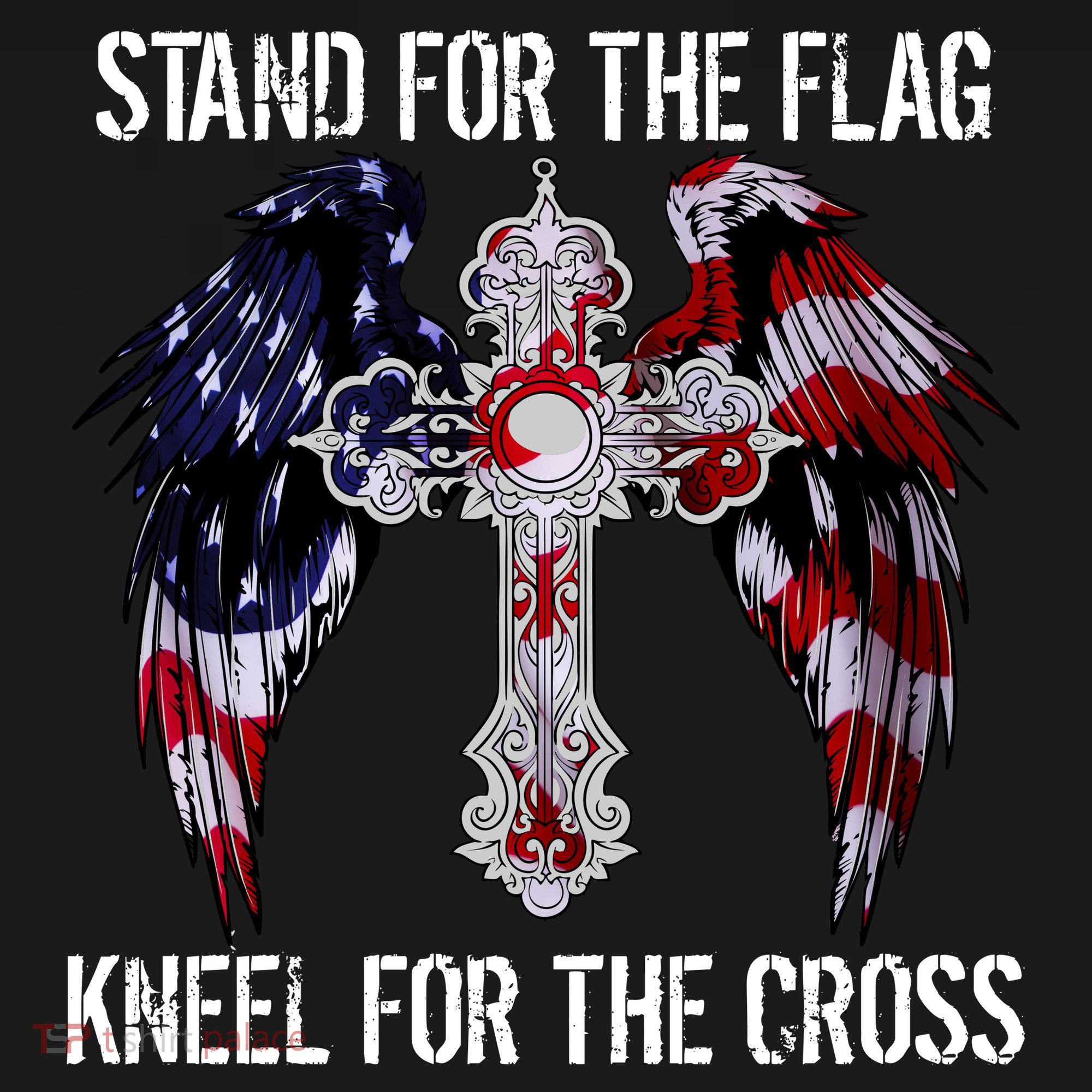 Stand For The Flag Kneel For The Cross USA National Anthem Bucket Hat