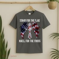 Stand For The Flag Kneel For The Cross USA National Anthem T-Shirt thumb 2