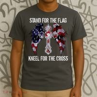 Stand For The Flag Kneel For The Cross USA National Anthem T-Shirt thumb 3