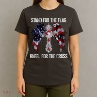 Stand For The Flag Kneel For The Cross USA National Anthem T-Shirt thumb 4