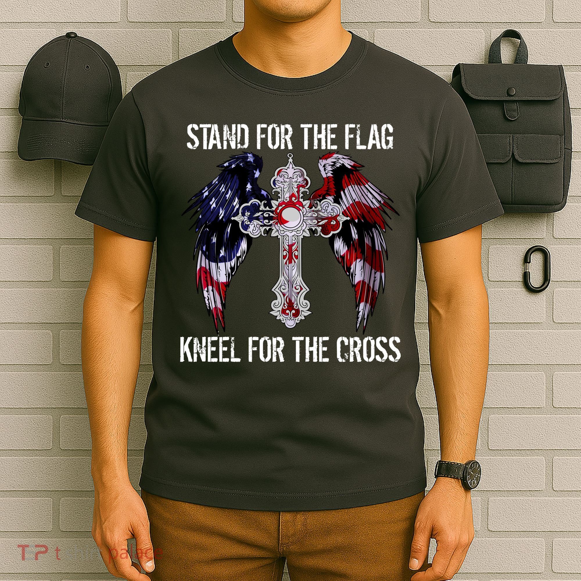 Stand For The Flag Kneel For The Cross USA National Anthem T-Shirt