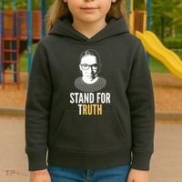 Stand For Truth Quote Ruth Bader Ginsburg Tribute Kids Hoodie thumb 3