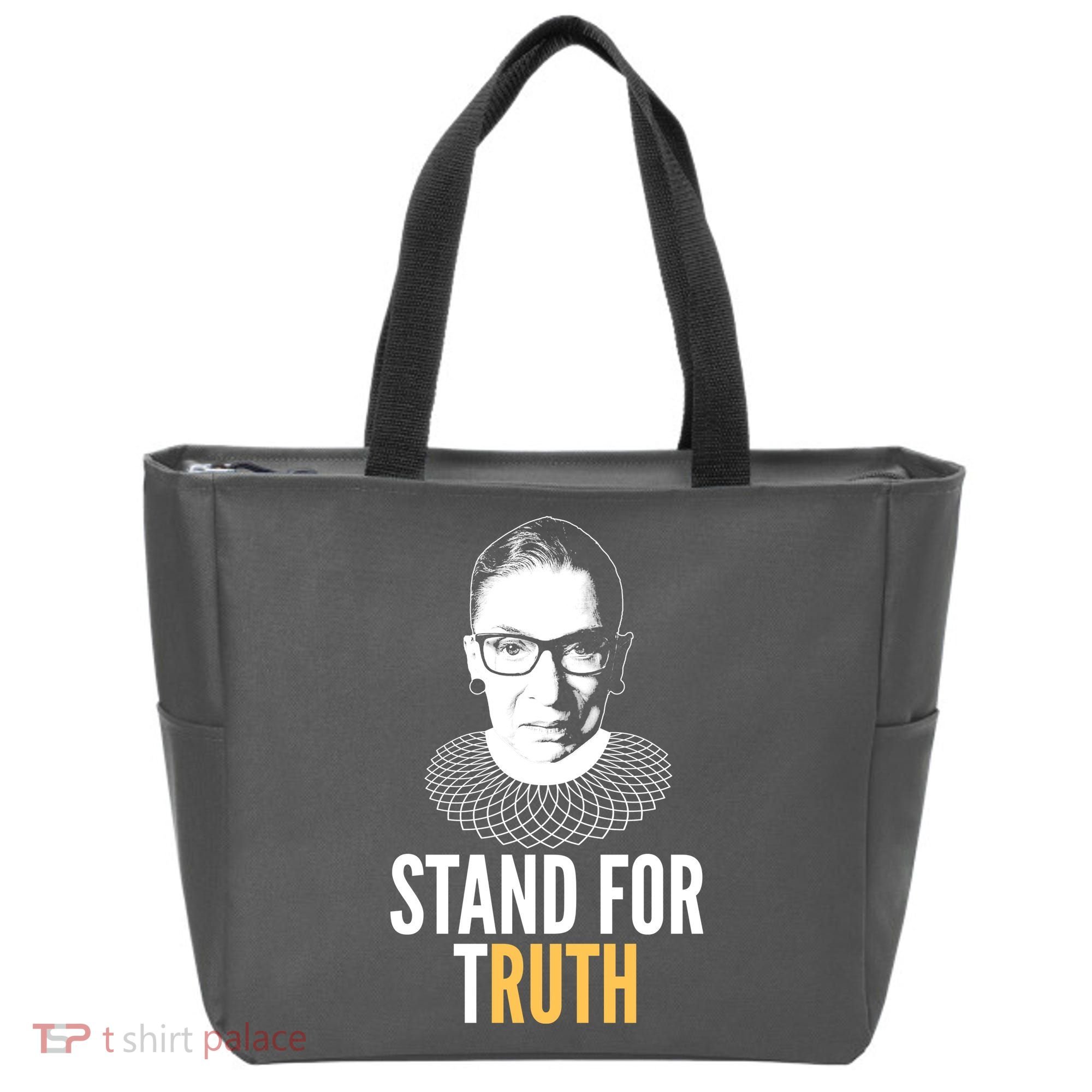 Stand For Truth Quote Ruth Bader Ginsburg Tribute Tote Bag