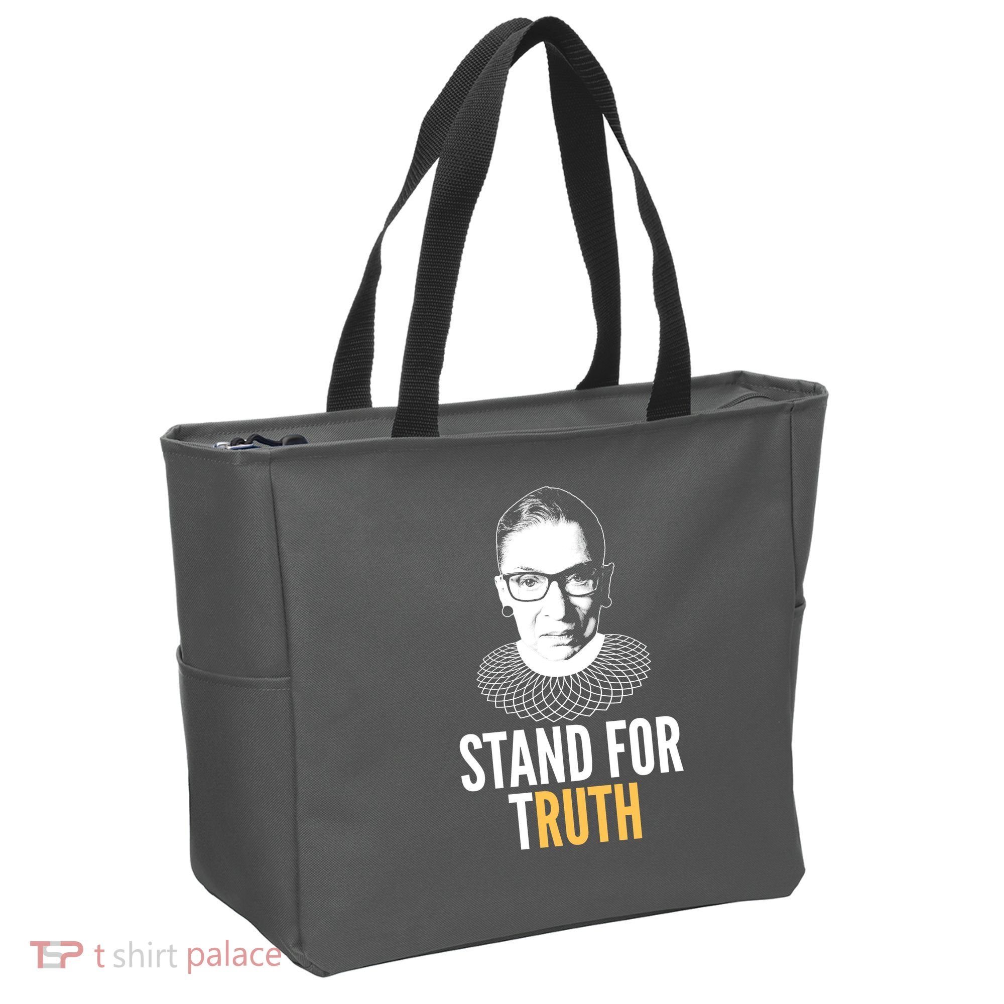 Stand For Truth Quote Ruth Bader Ginsburg Tribute Tote Bag