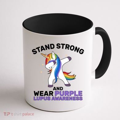 Stand Strong Wear Purple Lupus Awareness Coffee Mug back