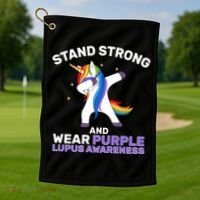 Stand Strong Wear Purple Lupus Awareness Golf Towel thumb 1