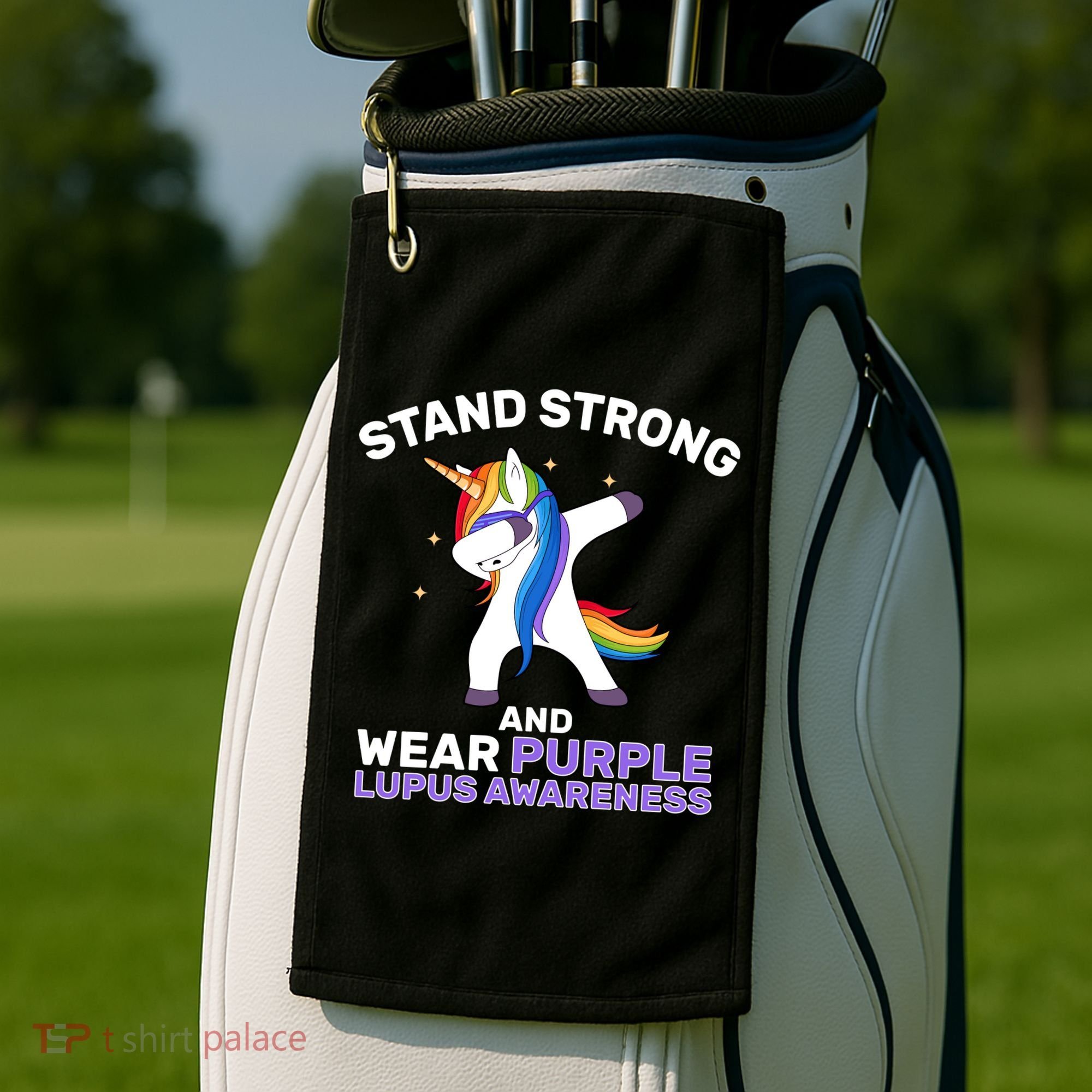 Stand Strong Wear Purple Lupus Awareness Golf Towel
