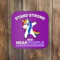 Stand Strong Wear Purple Lupus Awareness Coaster thumb 0