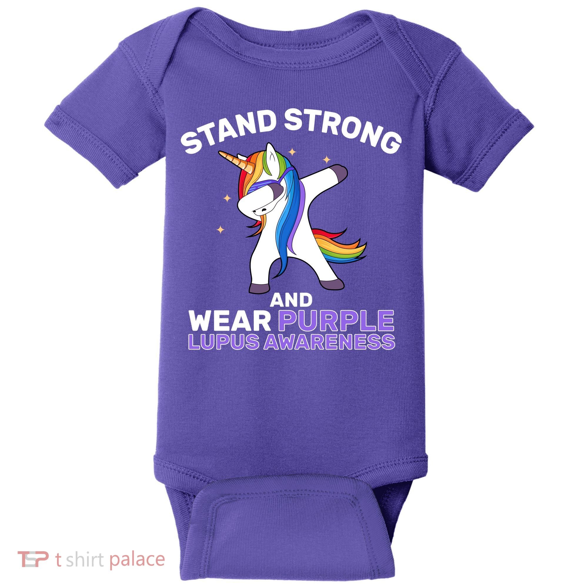Stand Strong Wear Purple Lupus Awareness Baby Bodysuit