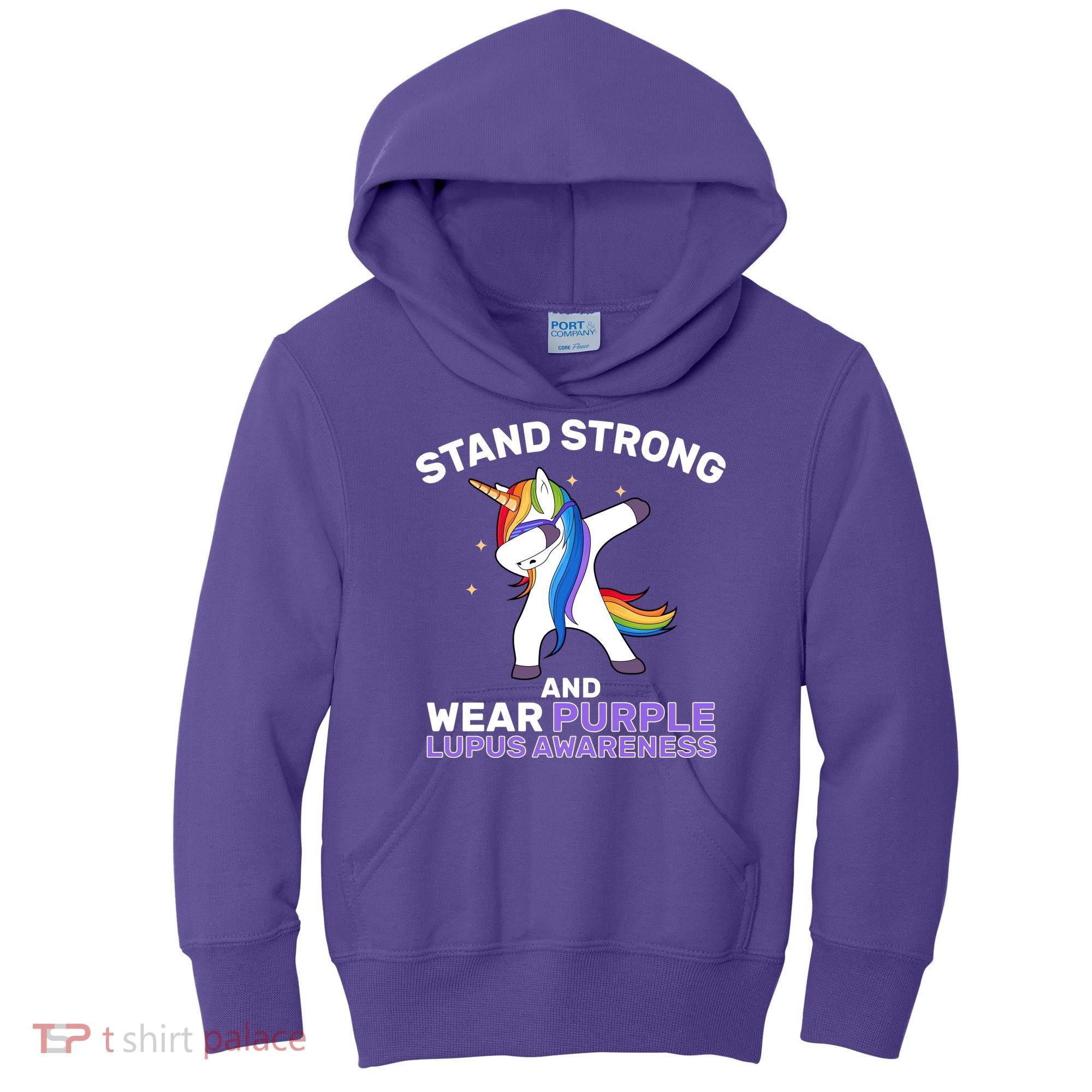 Stand Strong Wear Purple Lupus Awareness Kids Hoodie