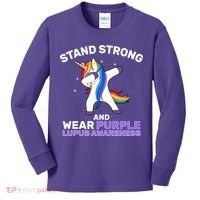 Stand Strong Wear Purple Lupus Awareness Kids Long Sleeve Shirt thumb 0