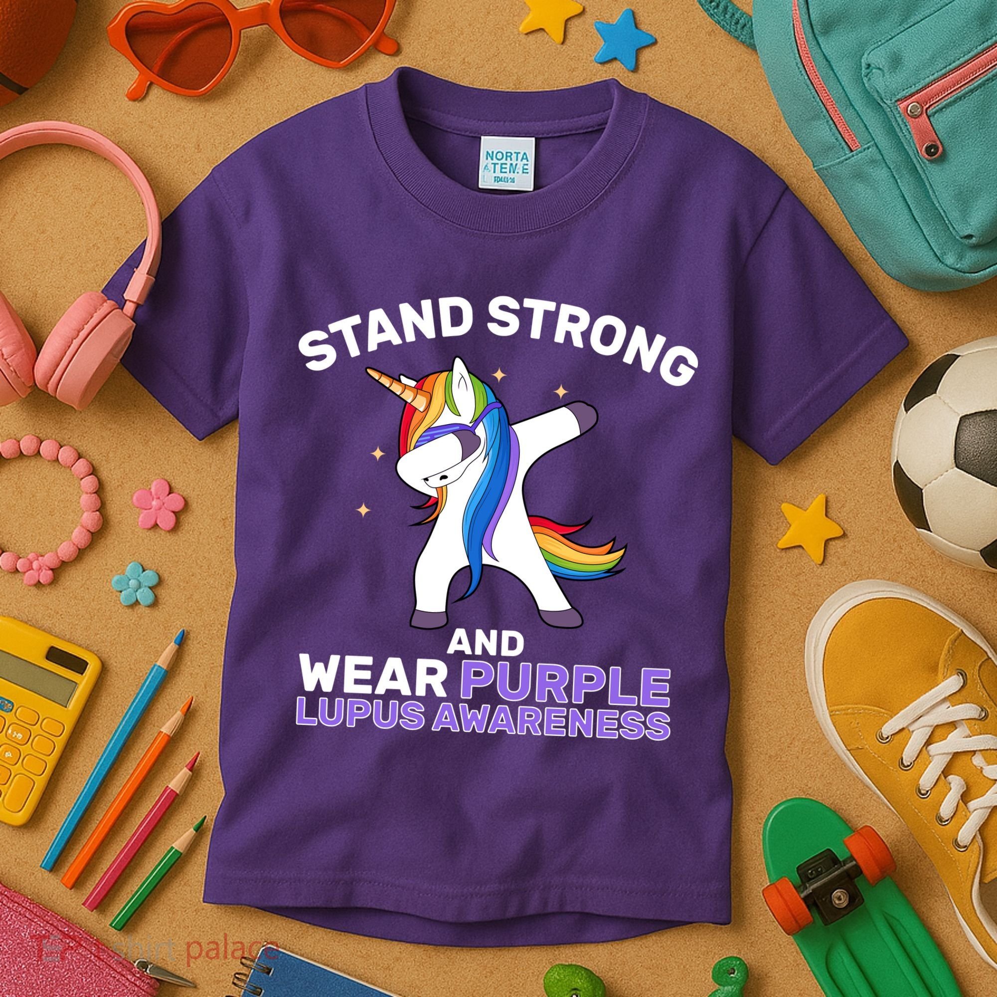 Stand Strong Wear Purple Lupus Awareness Kids T-Shirt