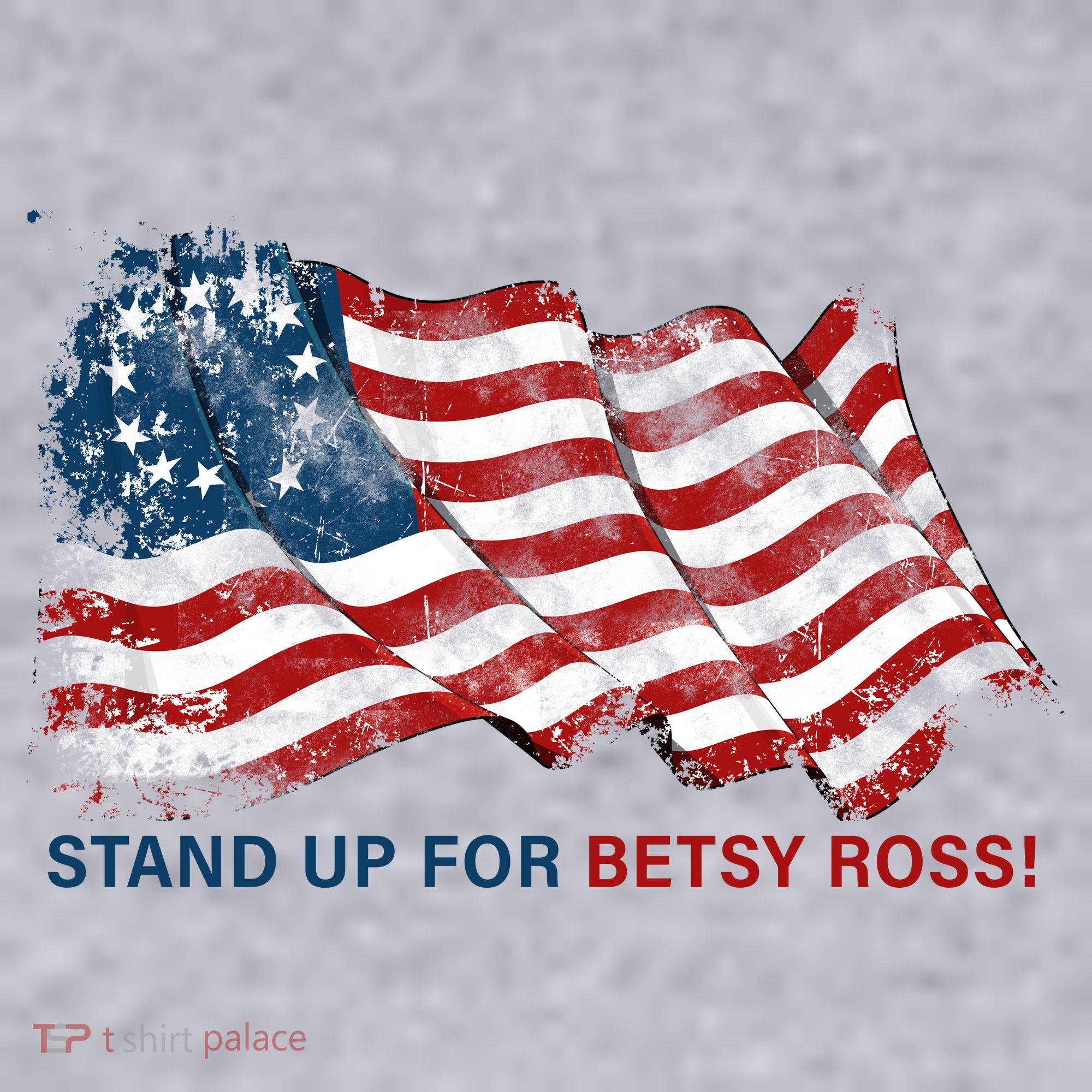 Stand Up For Betsy Ross Distressed Flag Women's Racerback Cropped Tank