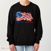 Stand Up For Betsy Ross Distressed Flag Women's Sweatshirt thumb 0