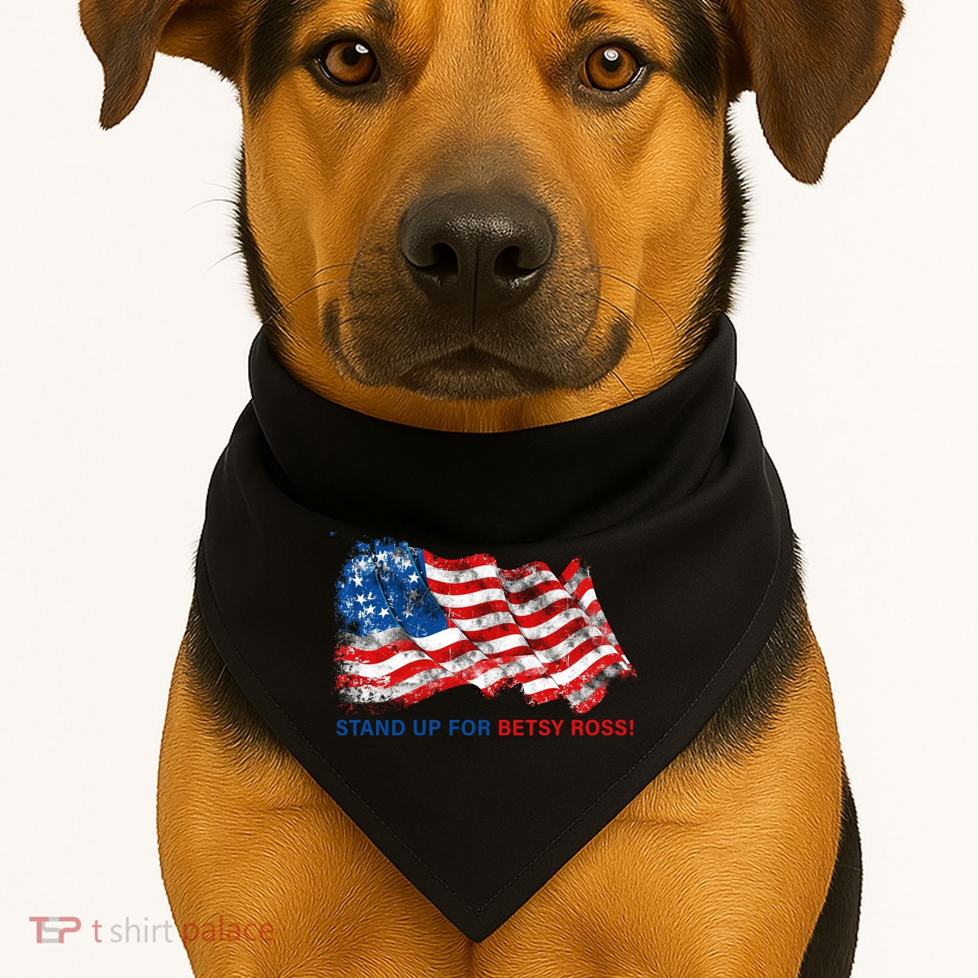 Stand Up For Betsy Ross Distressed Flag USA-Made Doggie Bandana