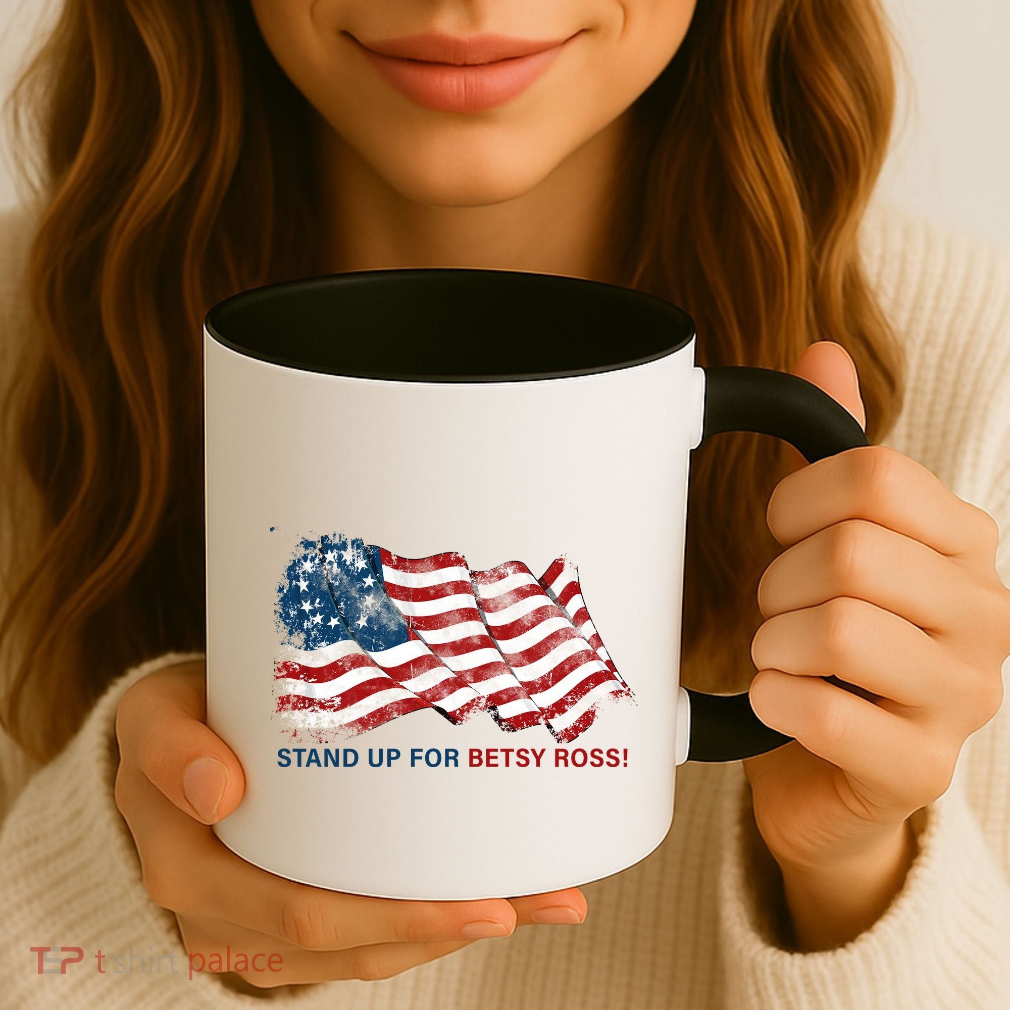 Stand Up For Betsy Ross Distressed Flag Coffee Mug