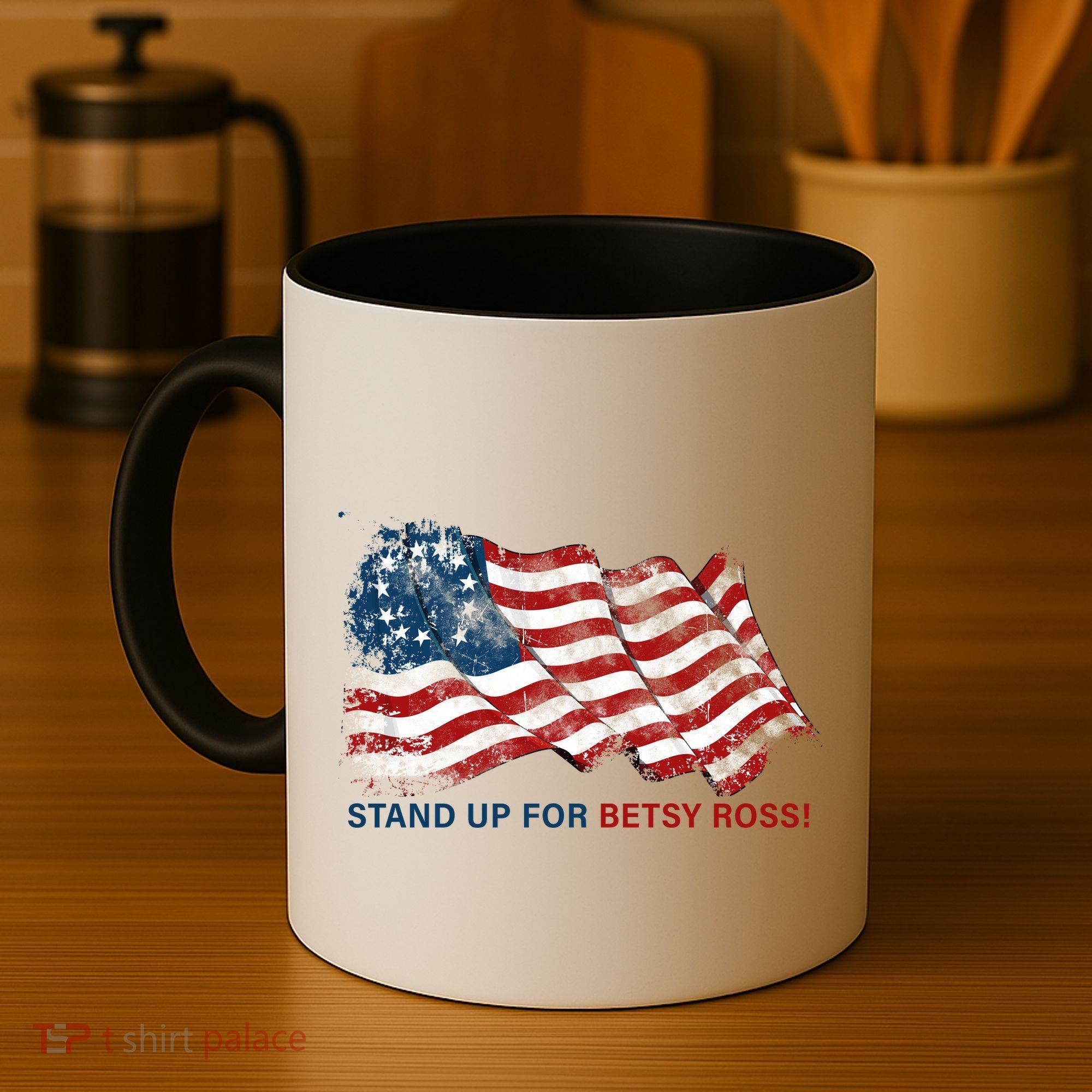 Stand Up For Betsy Ross Distressed Flag Coffee Mug
