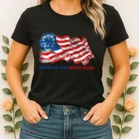 Stand Up For Betsy Ross Distressed Flag Women's T-Shirt thumb 2