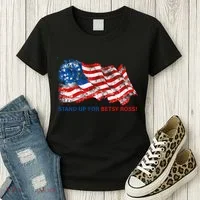 Stand Up For Betsy Ross Distressed Flag Women's T-Shirt thumb 3