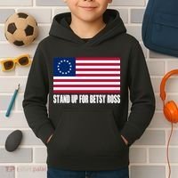 Stand Up For Betsy Ross First American Flag Kids Hoodie thumb 2
