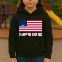 Stand Up For Betsy Ross First American Flag Kids Hoodie thumb 3