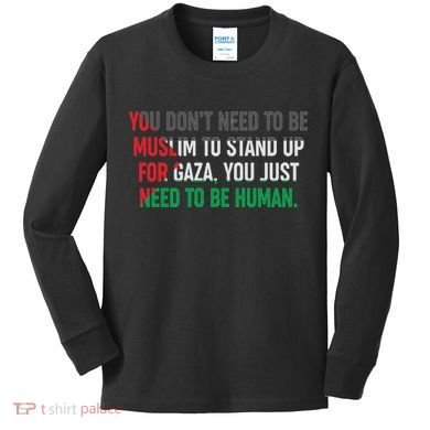 Stand Up For Gaza, Free Palestine Kids Long Sleeve Shirt