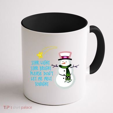 Star Light Star Bright Please Don't Let Me Melt Tonight Snowman Coffee Mug back