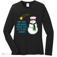 Star Light Star Bright Please Don't Let Me Melt Tonight Snowman Women's Long Sleeve Shirt thumb 0