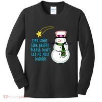 Star Light Star Bright Please Don't Let Me Melt Tonight Snowman Kids Long Sleeve Shirt thumb 0